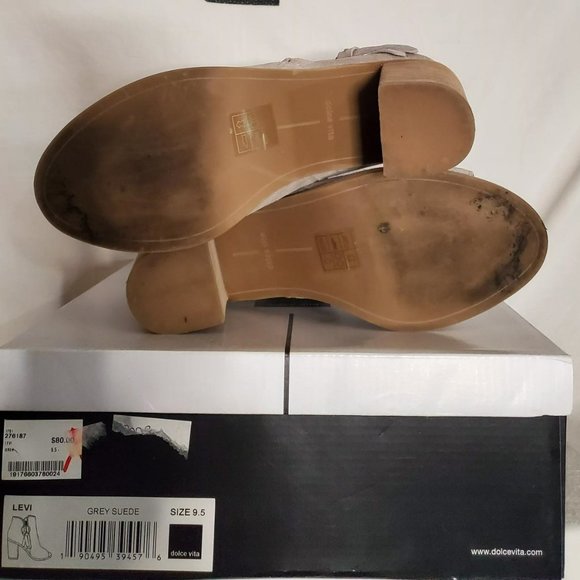 Dolce Vita “Levi” Suede Peep Toe Bootie in Gray Sz 9.5- Shipping Incl - Picture 10 of 15